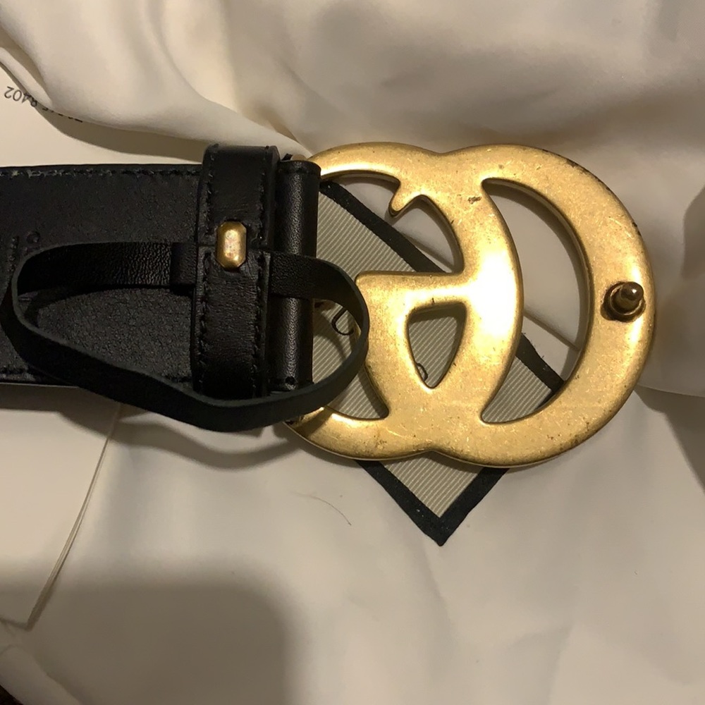 GUCCI Black Leather belt with Double G buckle - Picture 8 of 8